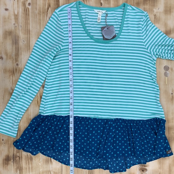 Matilda Jane Talk Tomorrow Striped Polka Dot Top Sz S - Picture 12 of 14